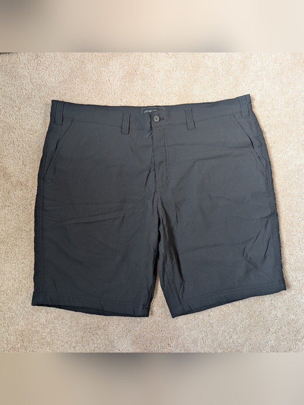 Eddie Bauer Travex Black Fleece Lined Casual Flat Front Shorts